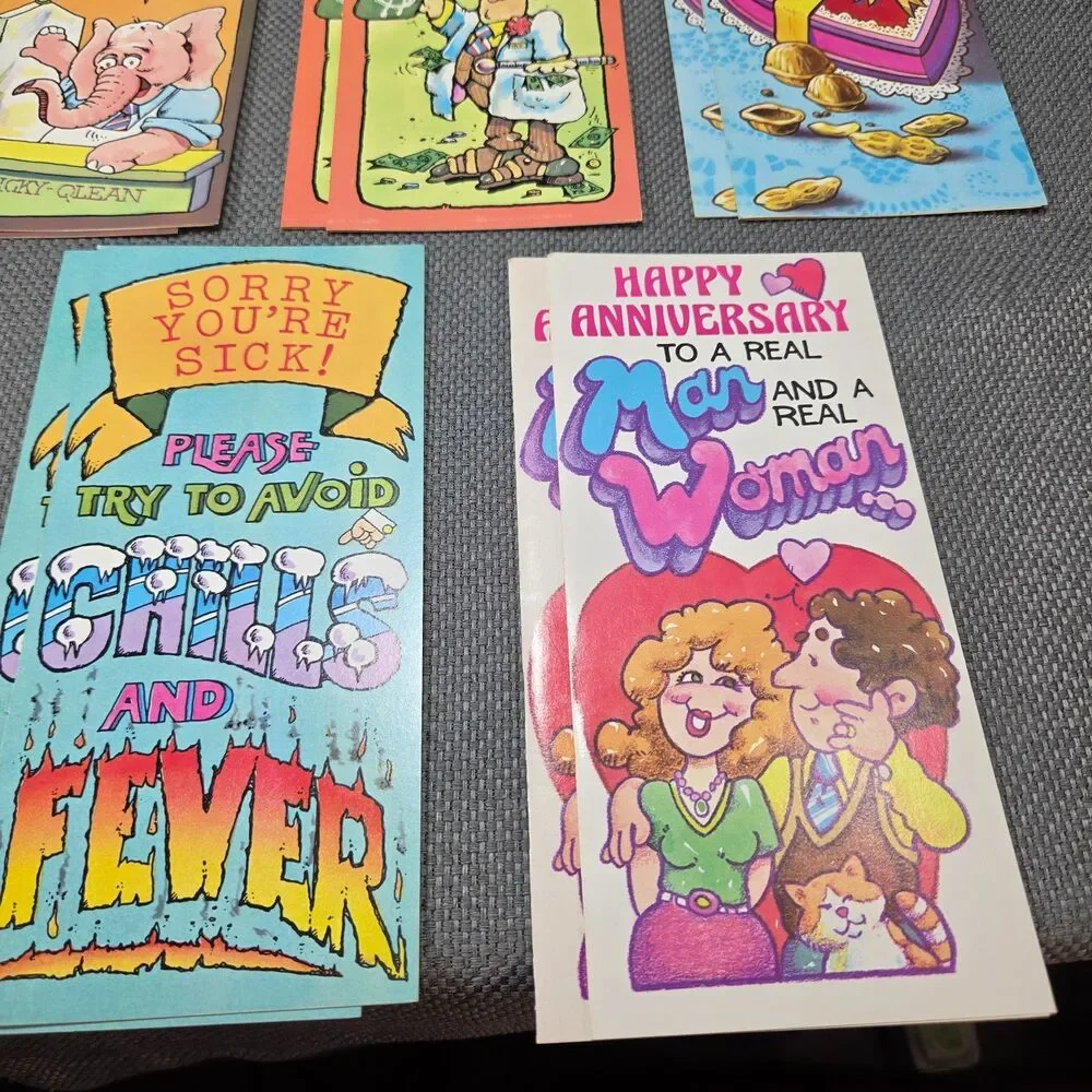 Vintage Comic Greeting Cards Boxed Set 14 Unused Cards Envelopes Original Box